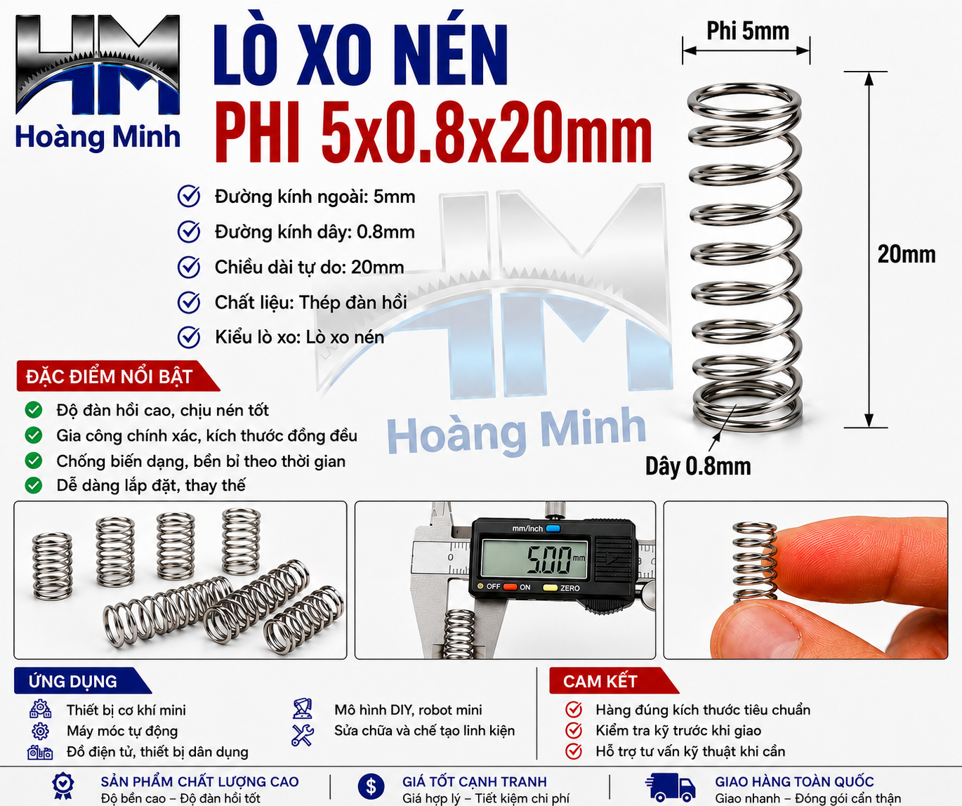 Alternative view of Lò xo nén phi 5x0.8x20