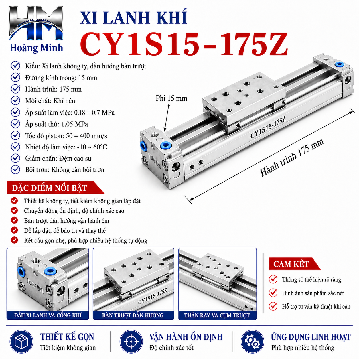 Xi lanh khí CY1S15-175Z