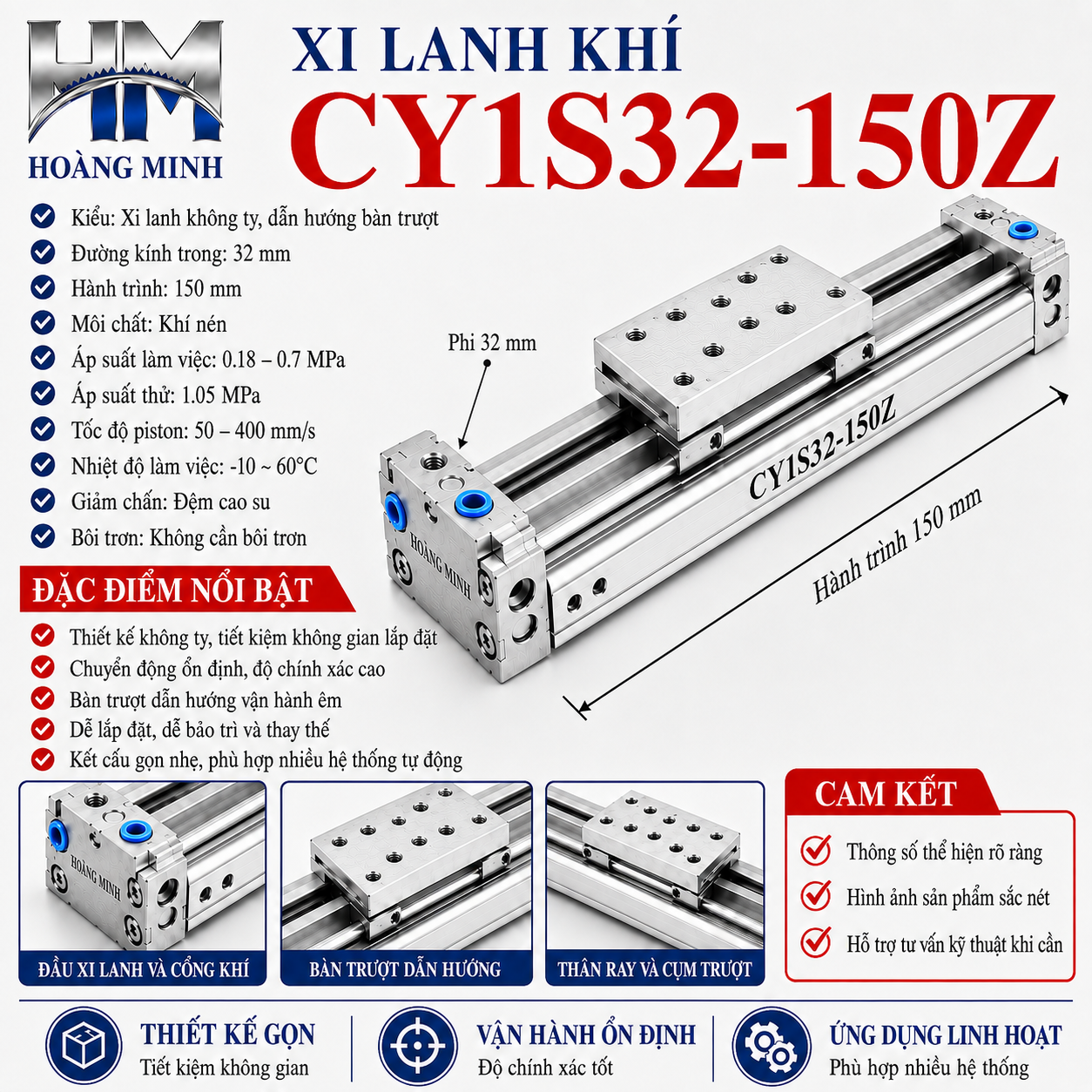 Xi lanh khí CY1S32-150Z