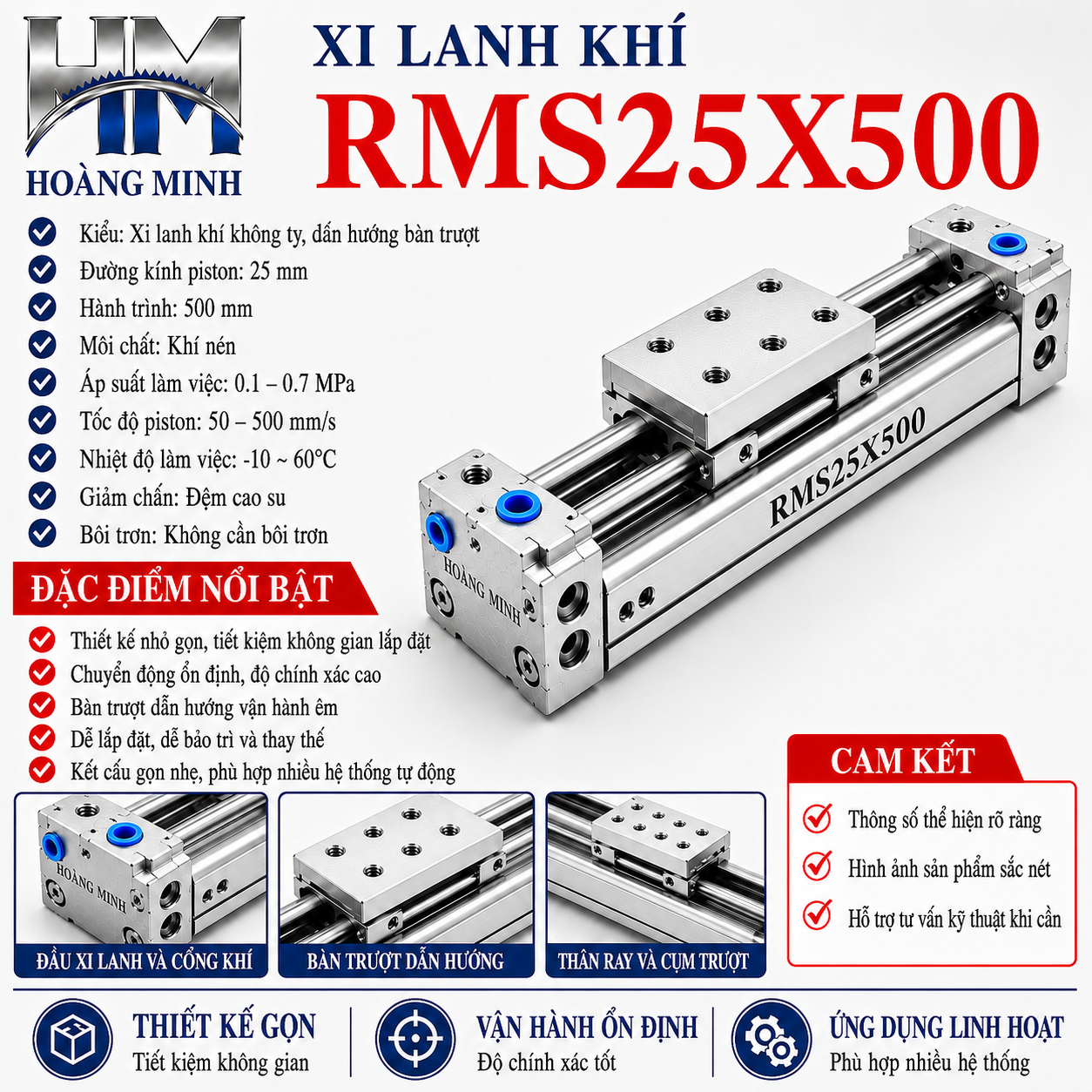 Xi lanh khí RMS25X500