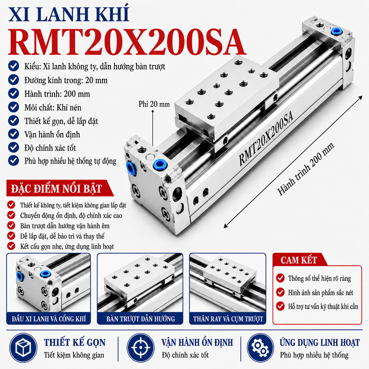 Xi lanh khí RMT20X200SA