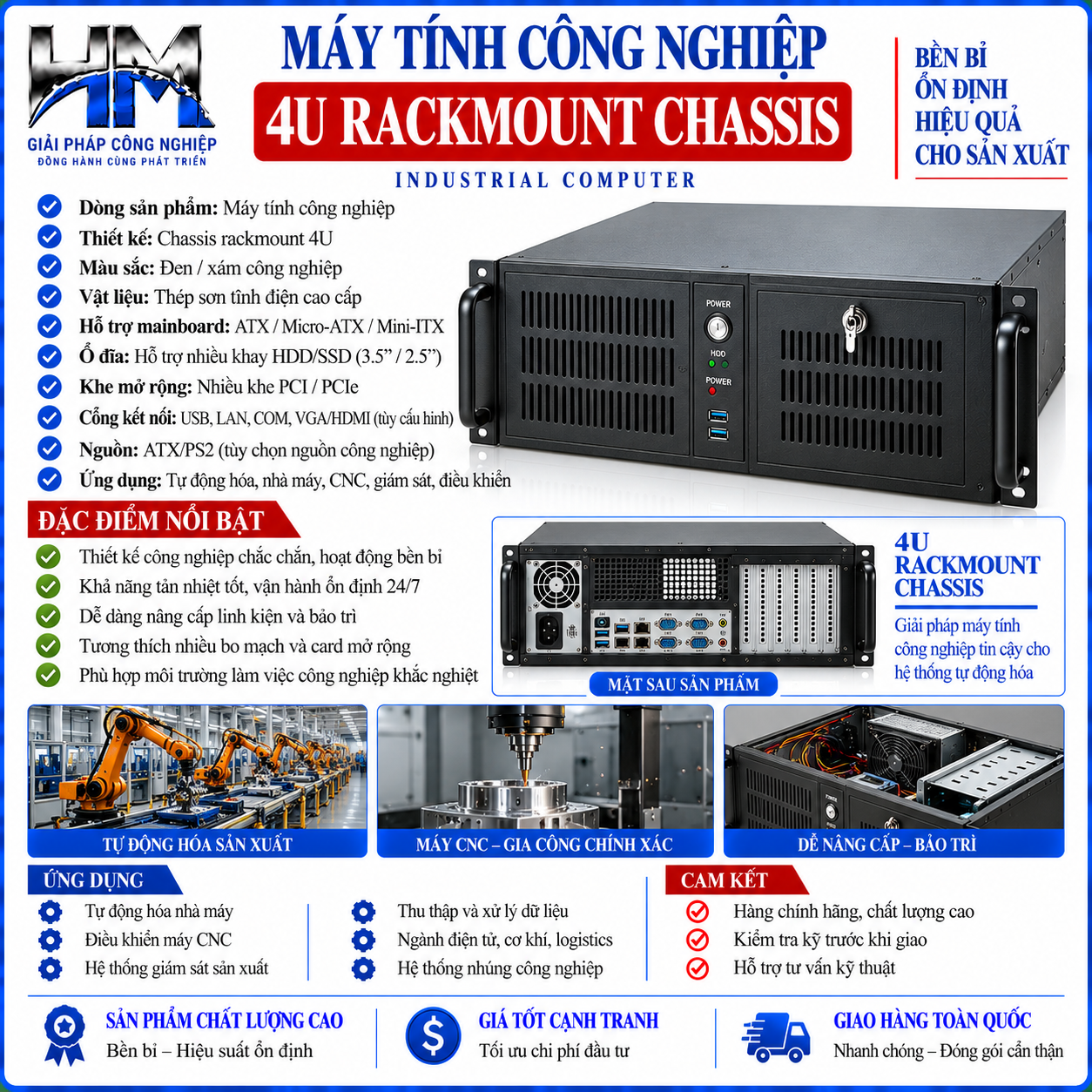 Máy tính công nghiệp 4U Rackmount Chassis