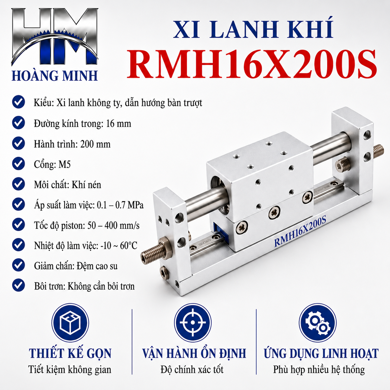 Xi lanh khí RMH16X200S