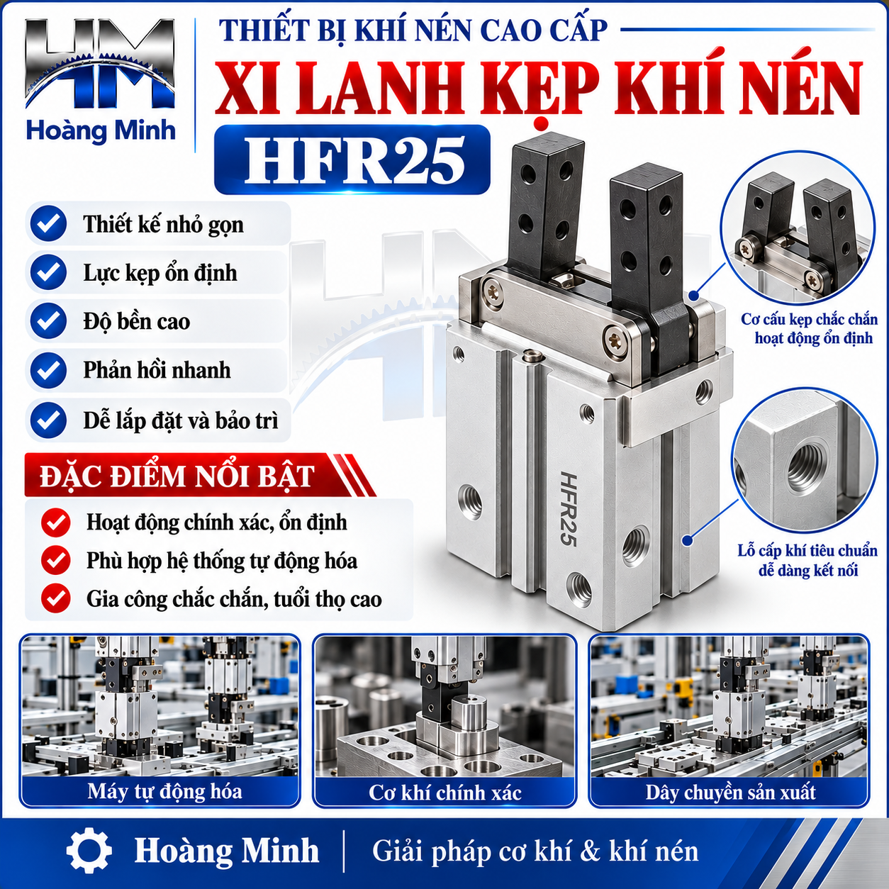 Xi lanh kẹp khí nén HFR25