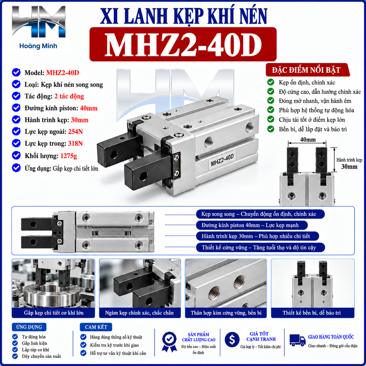 Xi lanh kẹp khí nén MHZ2-40D
