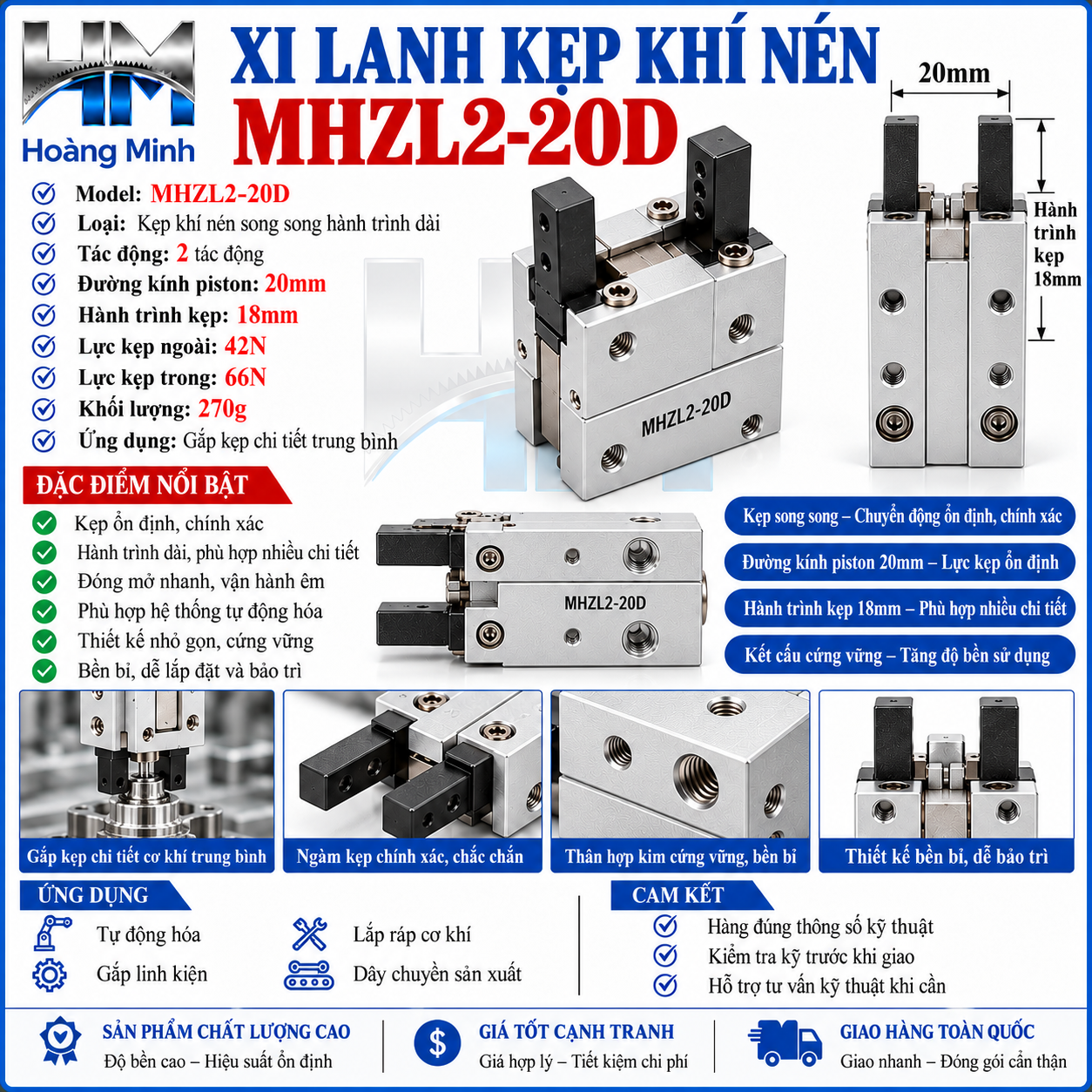 Xi lanh kẹp khí nén MHZL2-20D