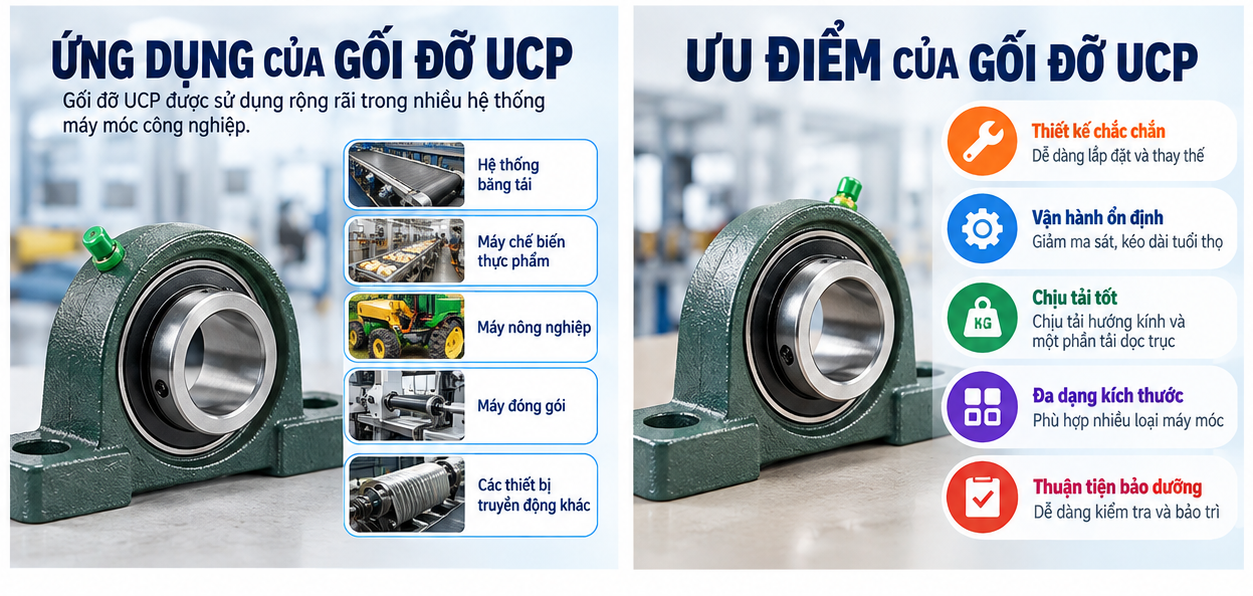 cách chọn gối đỡ UCP 01-2
