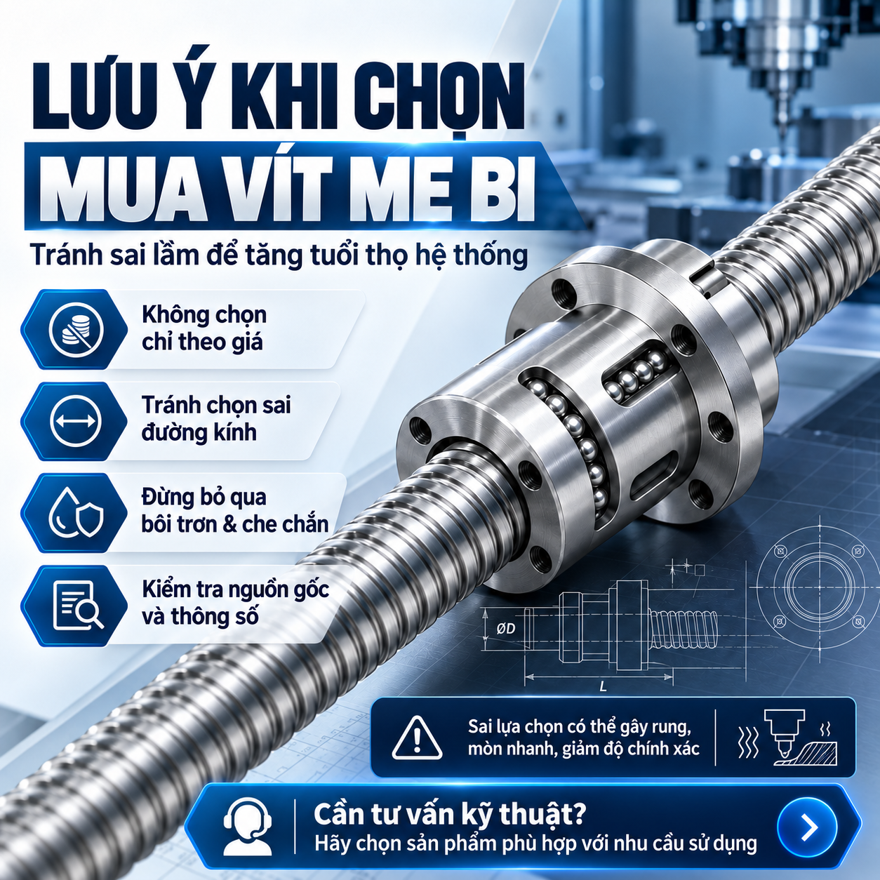 cách chọn vít me bi 05