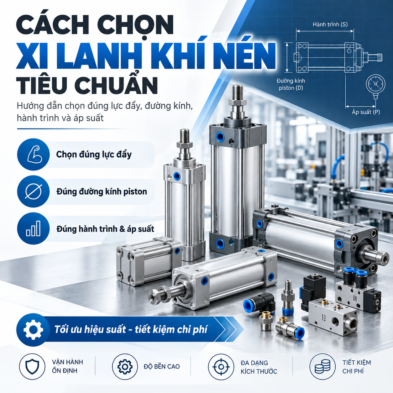 cách chọn xi lanh khí nén tiêu chuẩn 00